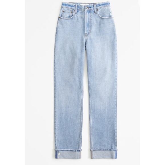Abercrombie & Fitch Women’s The 90s Straight Ultra High Rise Jeans Light 28| 6L - Picture 1 of 14